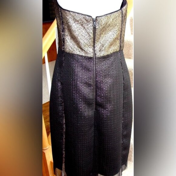 NWT PHOEBE by KAY UNGER WOOL Blend Strapless Metallic Dress‎ 62D0280 Size 16 - Picture 3 of 16